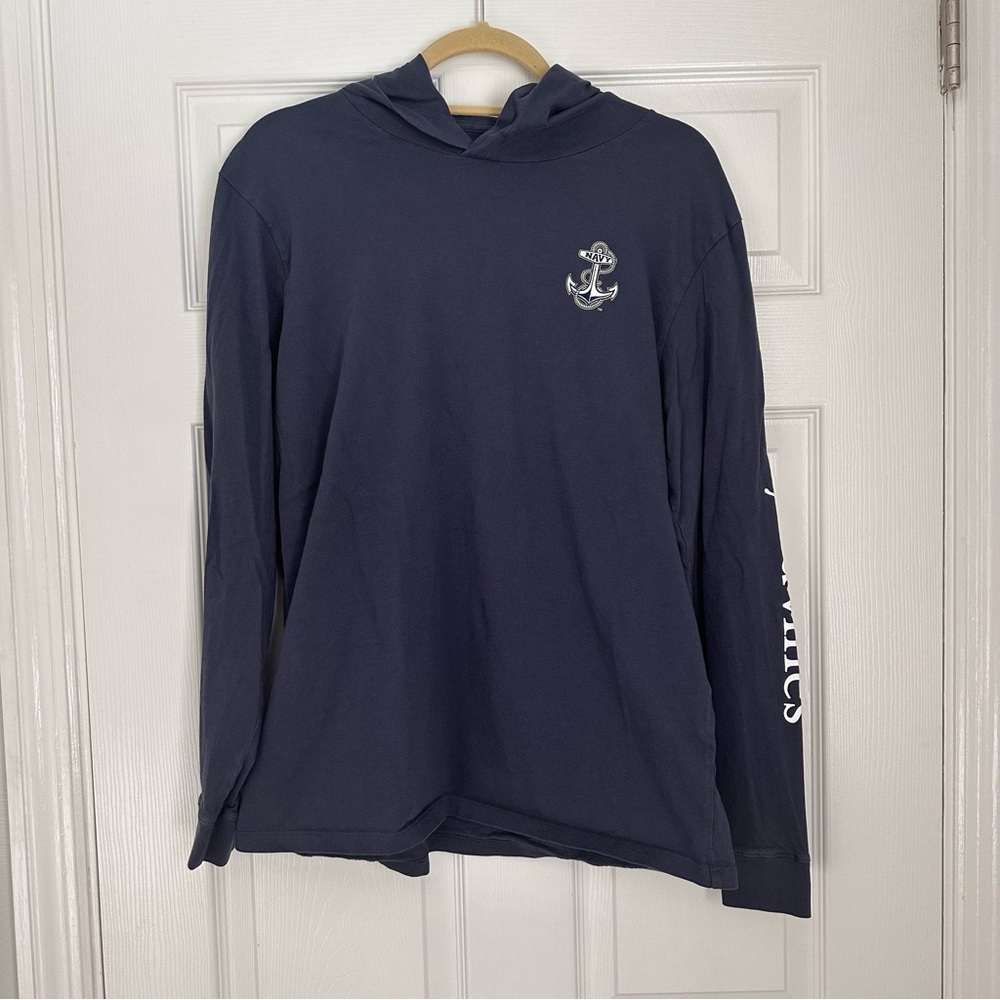 Vineyard Vines Navy Midshipmen Hooded Shirt - M